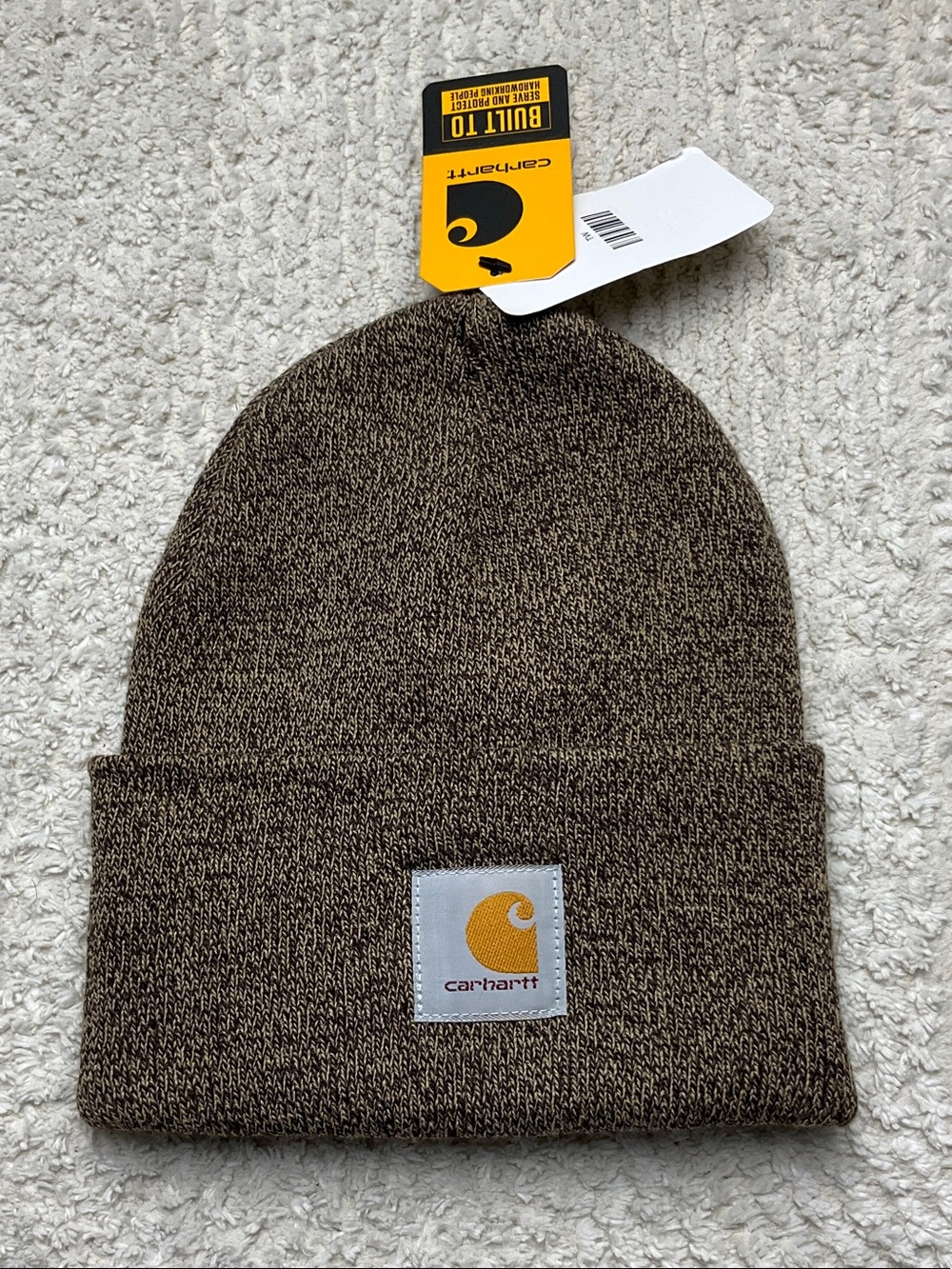 Carhartt Knit Cuffed Beanie A18 Watch Hat - Dark Brown Heather